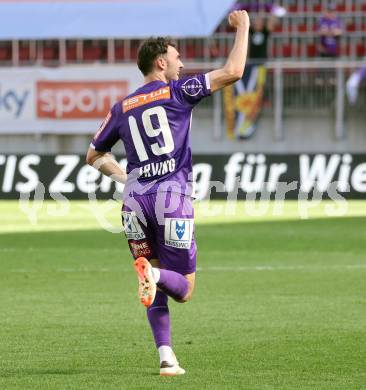 Fussball Bundesliga. SK Austria Klagenfurt gegen TSV Egger Glas Hartberg. Torjubel Andrew Irving  (Klagenfurt).  Klagenfurt, am 7.4.2024.
Foto: Kuess
www.qspictures.net
---
pressefotos, pressefotografie, kuess, qs, qspictures, sport, bild, bilder, bilddatenbank