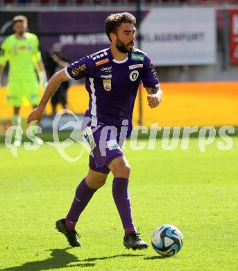 Fussball Bundesliga. SK Austria Klagenfurt gegen TSV Egger Glas Hartberg.  Kosmas Gkezos (Klagenfurt). Klagenfurt, am 7.4.2024.
Foto: Kuess
www.qspictures.net
---
pressefotos, pressefotografie, kuess, qs, qspictures, sport, bild, bilder, bilddatenbank