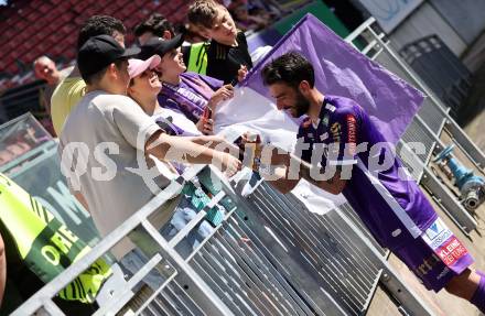 Fussball Bundesliga. SK Austria Klagenfurt gegen TSV Egger Glas Hartberg.  Kosmas Gkezos (Klagenfurt). Klagenfurt, am 7.4.2024.
Foto: Kuess
www.qspictures.net
---
pressefotos, pressefotografie, kuess, qs, qspictures, sport, bild, bilder, bilddatenbank