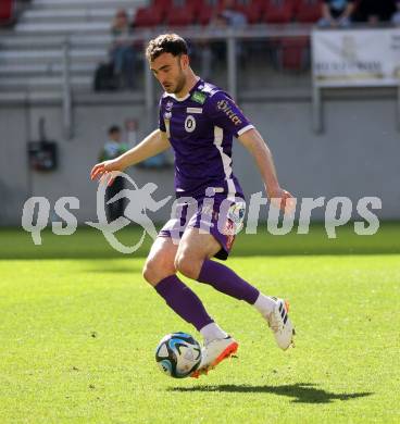 Fussball Bundesliga. SK Austria Klagenfurt gegen TSV Egger Glas Hartberg.  Andrew Irving (Klagenfurt). Klagenfurt, am 7.4.2024.
Foto: Kuess
www.qspictures.net
---
pressefotos, pressefotografie, kuess, qs, qspictures, sport, bild, bilder, bilddatenbank