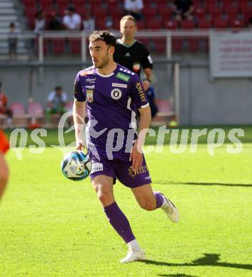 Fussball Bundesliga. SK Austria Klagenfurt gegen TSV Egger Glas Hartberg.  Andrew Irving (Klagenfurt). Klagenfurt, am 7.4.2024.
Foto: Kuess
www.qspictures.net
---
pressefotos, pressefotografie, kuess, qs, qspictures, sport, bild, bilder, bilddatenbank