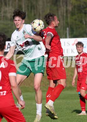 Fussball Unterliga Ost. Feldkirchen SV gegen Sirnitz.  Alessandro Bilandzija (Feldkirchen),  Michael Kulnik (Sirnitz). Feldkirchen, am 13.4.2024.
Foto: Kuess
www.qspictures.net
---
pressefotos, pressefotografie, kuess, qs, qspictures, sport, bild, bilder, bilddatenbank