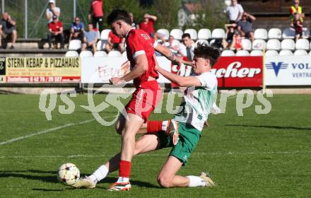 Fussball Unterliga Ost. Feldkirchen SV gegen Sirnitz.  Alessandro Bilandzija (Feldkirchen),  Adriano Bilandzija (Sirnitz). Feldkirchen, am 13.4.2024.
Foto: Kuess
www.qspictures.net
---
pressefotos, pressefotografie, kuess, qs, qspictures, sport, bild, bilder, bilddatenbank