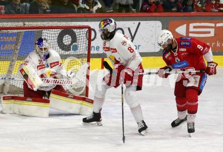 EBEL. Eishockey Bundesliga. EC KAC gegen Salzburg.  Jan Murssak,  (KAC),  Ernest Cameron Schilling, Atte Tolvanen (Salzburg). Klagenfurt, am 19.4..2024.
Foto: Kuess
www.qspictures.net
---
pressefotos, pressefotografie, kuess, qs, qspictures, sport, bild, bilder, bilddatenbank