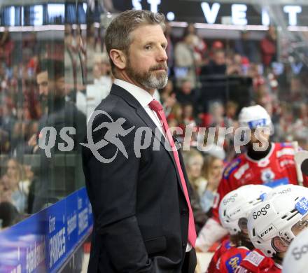 EBEL. Eishockey Bundesliga. EC KAC gegen Salzburg.  Trainer Kirk Furey (KAC),  Klagenfurt, am 19.4..2024.
Foto: Kuess
www.qspictures.net
---
pressefotos, pressefotografie, kuess, qs, qspictures, sport, bild, bilder, bilddatenbank