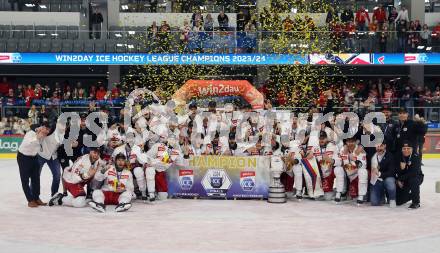 EBEL. Eishockey Bundesliga. EC KAC gegen Salzburg. Meisterjubel  (Salzburg). Klagenfurt, am 19.4..2024.
Foto: Kuess
www.qspictures.net
---
pressefotos, pressefotografie, kuess, qs, qspictures, sport, bild, bilder, bilddatenbank