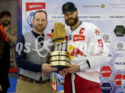 EBEL. Eishockey Bundesliga. EC KAC gegen Salzburg. MVP Most Valuable Player Thomas Raffl  (Salzburg). Klagenfurt, am 19.4..2024.
Foto: Kuess
www.qspictures.net
---
pressefotos, pressefotografie, kuess, qs, qspictures, sport, bild, bilder, bilddatenbank