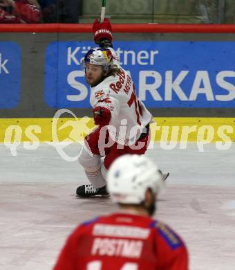 EBEL. Eishockey Bundesliga. EC KAC gegen Salzburg.   Torjubel Nicolai Meyer  (Salzburg). Klagenfurt, am 19.4..2024.
Foto: Kuess
www.qspictures.net
---
pressefotos, pressefotografie, kuess, qs, qspictures, sport, bild, bilder, bilddatenbank