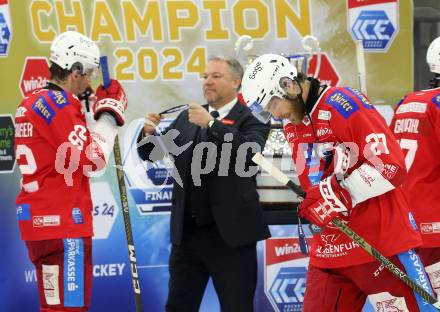 EBEL. Eishockey Bundesliga. EC KAC gegen Salzburg.  Thomas Hundertpfund (KAC),   Klagenfurt, am 19.4..2024.
Foto: Kuess
www.qspictures.net
---
pressefotos, pressefotografie, kuess, qs, qspictures, sport, bild, bilder, bilddatenbank