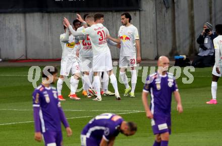 Fussball Bundesliga. SK Austria Klagenfurt gegen FC Red Bull Salzburg.  Torjubel Karim Konate (Salzburg).  Klagenfurt, am 24.4.2024.
Foto: Kuess
www.qspictures.net
---
pressefotos, pressefotografie, kuess, qs, qspictures, sport, bild, bilder, bilddatenbank