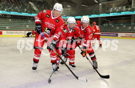 Eishockey. Promispiel. Klagenfurt gegen Villach.  Klaus Hartmann, Yasmin Stepina, Buergermeister Christian Scheider. KLagenfurt, am 27.4.2024.
Foto: Kuess
www.qspictures.net
---
pressefotos, pressefotografie, kuess, qs, qspictures, sport, bild, bilder, bilddatenbank