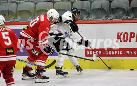 Eishockey. Promispiel. Klagenfurt gegen Villach. Klaus Hartmann, (Klagenfurt),  Sharon Hausberger   (Villach). KLagenfurt, am 27.4.2024.
Foto: Kuess
www.qspictures.net
---
pressefotos, pressefotografie, kuess, qs, qspictures, sport, bild, bilder, bilddatenbank