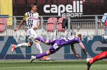 Fussball Bundesliga. SK Austria Klagenfurt gegen LASK.  Jonas Arweiler, (Klagenfurt),  Philipp Ziereis  (LASK).  Klagenfurt, am 5.5.2024.
Foto: Kuess
www.qspictures.net
---
pressefotos, pressefotografie, kuess, qs, qspictures, sport, bild, bilder, bilddatenbank