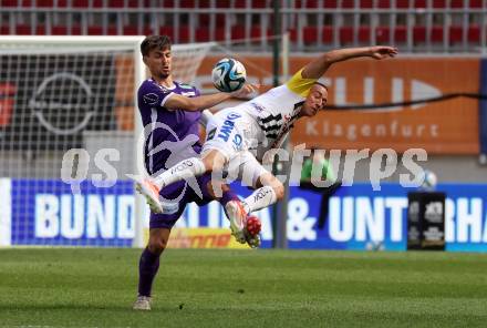 Fussball Bundesliga. SK Austria Klagenfurt gegen LASK.  Thorsten Mahrer, (Klagenfurt), Marin Ljubicic   (LASK).  Klagenfurt, am 5.5.2024.
Foto: Kuess
www.qspictures.net
---
pressefotos, pressefotografie, kuess, qs, qspictures, sport, bild, bilder, bilddatenbank