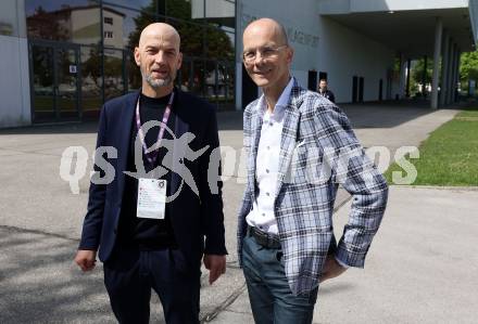 Fussball. SK Austria Klagenfurt. Einweihung Freddy-Hohenberger-Platz.   Guenther Gorenzel, Herbert Matschek. Klagenfurt, 5.5.2024.
Foto: Kuess
www.qspictures.net
---
pressefotos, pressefotografie, kuess, qs, qspictures, sport, bild, bilder, bilddatenbank