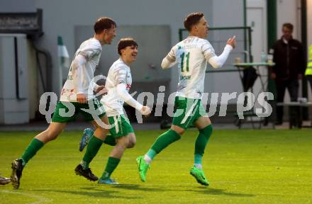 Fussball. Kaerntner Liga. Donau gegen SAK.  Torjubel Maximilian Gert Rupitsch (Donau).  Klagenfurt, 8.5.2024.
Foto: Kuess
www.qspictures.net
---
pressefotos, pressefotografie, kuess, qs, qspictures, sport, bild, bilder, bilddatenbank