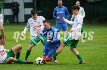 Fussball. Kaerntner Liga. Donau gegen SAK. Andre Hubert Schmedler, Maximilian Trappitsch  (Donau),  Enes Brdjanovic (SAK).  Klagenfurt, 8.5.2024.
Foto: Kuess
www.qspictures.net
---
pressefotos, pressefotografie, kuess, qs, qspictures, sport, bild, bilder, bilddatenbank