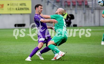 Fussball Bundesliga. SK Austria Klagenfurt gegen SK Rapid Wien.   Andrew Irving,  (Klagenfurt),   Lukas Grgic  (Rapid).  Klagenfurt, am 12.5.2024.
Foto: Kuess
www.qspictures.net
---
pressefotos, pressefotografie, kuess, qs, qspictures, sport, bild, bilder, bilddatenbank