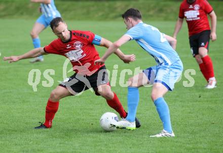 Fussball 1. KLasse C. Friesach gegen Ludmannsdorf. Florian Londer (Friesach),  Michael Augustin Jakopitsch   (Ludmannsdorf). Friesach, am 25.5.2024.
Foto: Kuess
www.qspictures.net
---
pressefotos, pressefotografie, kuess, qs, qspictures, sport, bild, bilder, bilddatenbank