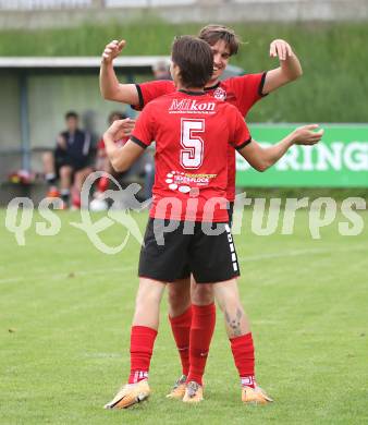 Fussball 1. KLasse C. Friesach gegen Ludmannsdorf.  Torjubel Robert Mijic, 
arkus Partl  (Ludmannsdorf). Friesach, am 25.5.2024.
Foto: Kuess
www.qspictures.net
---
pressefotos, pressefotografie, kuess, qs, qspictures, sport, bild, bilder, bilddatenbank