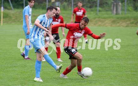 Fussball 1. KLasse C. Friesach gegen Ludmannsdorf. Florian Londer  (Friesach), Jure Skafar   (Ludmannsdorf). Friesach, am 25.5.2024.
Foto: Kuess
www.qspictures.net
---
pressefotos, pressefotografie, kuess, qs, qspictures, sport, bild, bilder, bilddatenbank