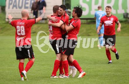 Fussball 1. KLasse C. Friesach gegen Ludmannsdorf.  Torjubel Dominik Killar, Dominik Kruschitz, Said Djulic,  (Ludmannsdorf). Friesach, am 25.5.2024.
Foto: Kuess
www.qspictures.net
---
pressefotos, pressefotografie, kuess, qs, qspictures, sport, bild, bilder, bilddatenbank