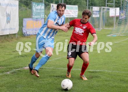 Fussball 1. KLasse C. Friesach gegen Ludmannsdorf. Munib Ibric (Friesach),  Markus Partl  (Ludmannsdorf). Friesach, am 25.5.2024.
Foto: Kuess
www.qspictures.net
---
pressefotos, pressefotografie, kuess, qs, qspictures, sport, bild, bilder, bilddatenbank