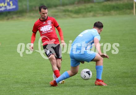 Fussball 1. KLasse C. Friesach gegen Ludmannsdorf. Matthias Sackl (Friesach),  Jure Skafar  (Ludmannsdorf). Friesach, am 25.5.2024.
Foto: Kuess
www.qspictures.net
---
pressefotos, pressefotografie, kuess, qs, qspictures, sport, bild, bilder, bilddatenbank