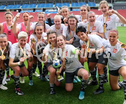 Fussball Frauen. Kaerntner Liga. Oberes Play Off. SK Austria Klagenfurt gegen SC St. Veit. Jubel (St. Veit).  KLagenfurt, am 2.6.2024.
Foto: Kuess
www.qspictures.net
---
pressefotos, pressefotografie, kuess, qs, qspictures, sport, bild, bilder, bilddatenbank