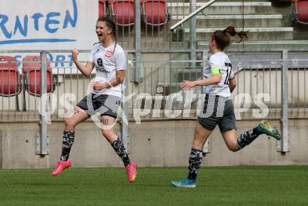 Fussball Frauen. Kaerntner Liga. Oberes Play Off. SK Austria Klagenfurt gegen SC St. Veit. Torjubel Michelle Claudia Terkl, Alissa Lamzari   (St. Veit).  KLagenfurt, am 2.6.2024.
Foto: Kuess
www.qspictures.net
---
pressefotos, pressefotografie, kuess, qs, qspictures, sport, bild, bilder, bilddatenbank