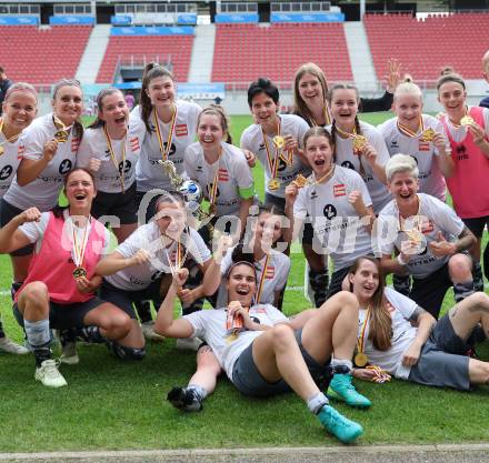 Fussball Frauen. Kaerntner Liga. Oberes Play Off. SK Austria Klagenfurt gegen SC St. Veit. Jubel   (St. Veit).  KLagenfurt, am 2.6.2024.
Foto: Kuess
www.qspictures.net
---
pressefotos, pressefotografie, kuess, qs, qspictures, sport, bild, bilder, bilddatenbank