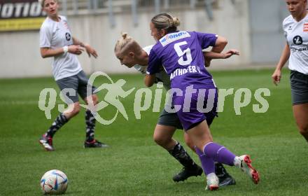 Fussball Frauen. Kaerntner Liga. Oberes Play Off. SK Austria Klagenfurt gegen SC St. Veit. Vanessa Arthofer (Austria Klagenfurt), Leonie Lang (St. Veit).  KLagenfurt, am 2.6.2024.
Foto: Kuess
www.qspictures.net
---
pressefotos, pressefotografie, kuess, qs, qspictures, sport, bild, bilder, bilddatenbank