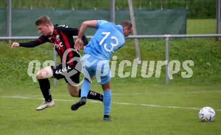 Fussball Unterliga West. Admira Villach gegen Lind.   Fabian Michael Pinter (Villach),  Christoph Zoehrer (Lind).
Villach, am 1.6.2024.
Foto: Kuess
www.qspictures.net
---
pressefotos, pressefotografie, kuess, qs, qspictures, sport, bild, bilder, bilddatenbank