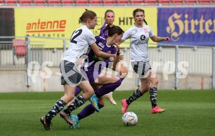 Fussball Frauen. Kaerntner Liga. Oberes Play Off. SK Austria Klagenfurt gegen SC St. Veit. Kristina Hohenwarter (Austria Klagenfurt),  Jasmin Moscher (St. Veit).  KLagenfurt, am 2.6.2024.
Foto: Kuess
www.qspictures.net
---
pressefotos, pressefotografie, kuess, qs, qspictures, sport, bild, bilder, bilddatenbank