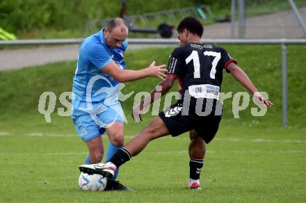 Fussball Unterliga West. Admira Villach gegen Lind.  Abdulmomen A. S. Bashir  (Villach),  Christoph Zoehrer (Lind).
Villach, am 1.6.2024.
Foto: Kuess
www.qspictures.net
---
pressefotos, pressefotografie, kuess, qs, qspictures, sport, bild, bilder, bilddatenbank