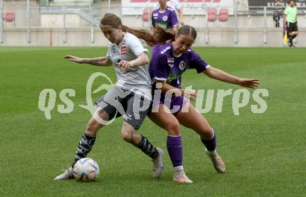 Fussball Frauen. Kaerntner Liga. Oberes Play Off. SK Austria Klagenfurt gegen SC St. Veit. Johanna Fritz (Austria Klagenfurt),  Julia Egger (St. Veit).  KLagenfurt, am 2.6.2024.
Foto: Kuess
www.qspictures.net
---
pressefotos, pressefotografie, kuess, qs, qspictures, sport, bild, bilder, bilddatenbank