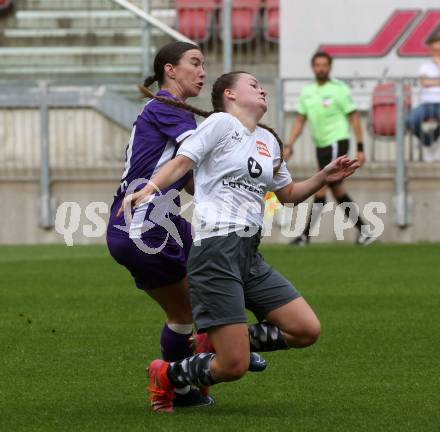 Fussball Frauen. Kaerntner Liga. Oberes Play Off. SK Austria Klagenfurt gegen SC St. Veit. Celine Arthofer (Austria Klagenfurt), Julia Bergmann  (St. Veit).  KLagenfurt, am 2.6.2024.
Foto: Kuess
www.qspictures.net
---
pressefotos, pressefotografie, kuess, qs, qspictures, sport, bild, bilder, bilddatenbank