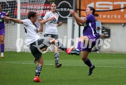 Fussball Frauen. Kaerntner Liga. Oberes Play Off. SK Austria Klagenfurt gegen SC St. Veit. Celine Arthofer (Austria Klagenfurt),  Julia Bergmann (St. Veit).  KLagenfurt, am 2.6.2024.
Foto: Kuess
www.qspictures.net
---
pressefotos, pressefotografie, kuess, qs, qspictures, sport, bild, bilder, bilddatenbank