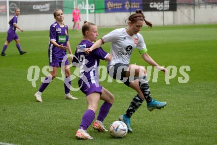Fussball Frauen. Kaerntner Liga. Oberes Play Off. SK Austria Klagenfurt gegen SC St. Veit. Angelina Doris Prucknig (Austria Klagenfurt),  Alissa Lamzari  (St. Veit).  KLagenfurt, am 2.6.2024.
Foto: Kuess
www.qspictures.net
---
pressefotos, pressefotografie, kuess, qs, qspictures, sport, bild, bilder, bilddatenbank