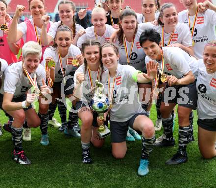 Fussball Frauen. Kaerntner Liga. Oberes Play Off. SK Austria Klagenfurt gegen SC St. Veit. Jubel   (St. Veit).  KLagenfurt, am 2.6.2024.
Foto: Kuess
www.qspictures.net
---
pressefotos, pressefotografie, kuess, qs, qspictures, sport, bild, bilder, bilddatenbank