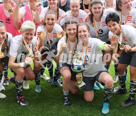 Fussball Frauen. Kaerntner Liga. Oberes Play Off. SK Austria Klagenfurt gegen SC St. Veit. Jubel (St. Veit).  KLagenfurt, am 2.6.2024.
Foto: Kuess
www.qspictures.net
---
pressefotos, pressefotografie, kuess, qs, qspictures, sport, bild, bilder, bilddatenbank