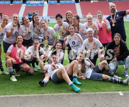 Fussball Frauen. Kaerntner Liga. Oberes Play Off. SK Austria Klagenfurt gegen SC St. Veit. Jubel   (St. Veit).  KLagenfurt, am 2.6.2024.
Foto: Kuess
www.qspictures.net
---
pressefotos, pressefotografie, kuess, qs, qspictures, sport, bild, bilder, bilddatenbank