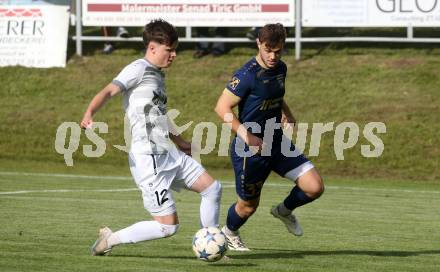 Fussball. KFV Cup. Koettmannsdorf gegen Grafenstein.  Marcel Daniel Arrich (Koettmannsdorf),   Nico Benito Holzer (Grafenstein). Koettmannsdorf, am 4.6.2024.
Foto: Kuess
www.qspictures.net
---
pressefotos, pressefotografie, kuess, qs, qspictures, sport, bild, bilder, bilddatenbank