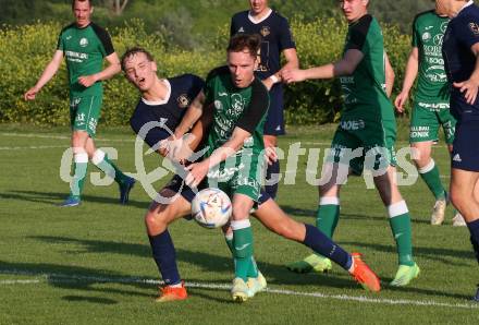 Fussball Kaerntner Liga. Velden gegen Lendorf.  Marlon Louis Winter (Velden), Mario Rumbold  (Lendorf). St. Egyden, am 7.6.2024.
Foto: Kuess
www.qspictures.net
---
pressefotos, pressefotografie, kuess, qs, qspictures, sport, bild, bilder, bilddatenbank