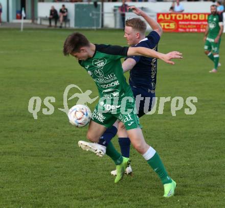 Fussball Kaerntner Liga. Velden gegen Lendorf.  Niklas Janke (Velden),  Florian Peter Suntinger (Lendorf). St. Egyden, am 7.6.2024.
Foto: Kuess
www.qspictures.net
---
pressefotos, pressefotografie, kuess, qs, qspictures, sport, bild, bilder, bilddatenbank