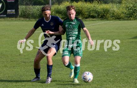 Fussball Kaerntner Liga. Velden gegen Lendorf.  Lukas Lausegger (Velden), Mario Rumbold  (Lendorf). St. Egyden, am 7.6.2024.
Foto: Kuess
www.qspictures.net
---
pressefotos, pressefotografie, kuess, qs, qspictures, sport, bild, bilder, bilddatenbank