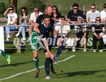 Fussball Kaerntner Liga. Velden gegen Lendorf. Fabian Kopeinig  (Velden),  Christian Wernisch (Lendorf). St. Egyden, am 7.6.2024.
Foto: Kuess
www.qspictures.net
---
pressefotos, pressefotografie, kuess, qs, qspictures, sport, bild, bilder, bilddatenbank