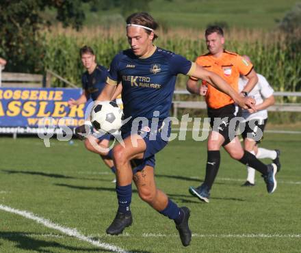 Fussball Kaerntner Liga. Velden gegen Bleiburg.  Lukas Lausegger (Velden),   St. Egyden, am 24.8.2024.
Foto: Kuess
www.qspictures.net
---
pressefotos, pressefotografie, kuess, qs, qspictures, sport, bild, bilder, bilddatenbank