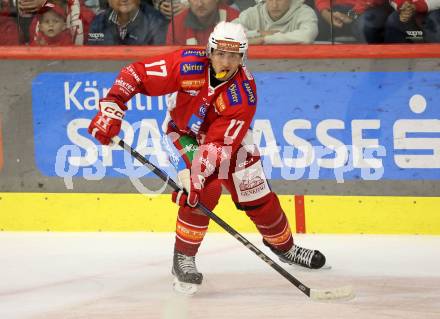 EBEL. Eishockey Bundesliga. KAC gegen Olimpija Ljubljana.  Nick Pastujov  (KAC). Klagenfurt, 22.9.2024. 
Foto: Kuess
www.qspictures.net
---
pressefotos, pressefotografie, kuess, qs, qspictures, sport, bild, bilder, bilddatenbank