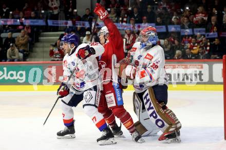 Eishockey Bundesliga. KAC gegen Innsbruck. Finn Van Ee (KAC), Nicholas Welsh, Evan Buitenhuis (Innsbruck). Klagenfurt, am 1.11.2024.
Foto: Kuess
---
pressefotos, pressefotografie, kuess, qs, qspictures, sport, bild, bilder, bilddatenbank